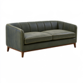 Divano 2 posti 180 x 85 x 82 cm in similpelle verde oliva - stile moderno per soggiorno